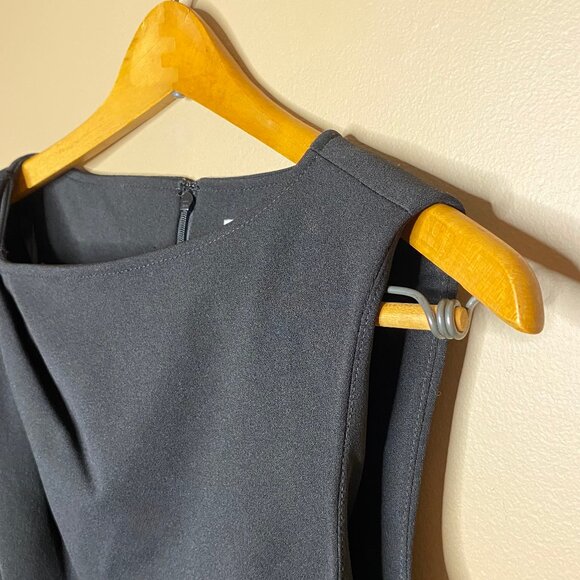 Sophisticated Black Calvin Klein Women’s Sleeveless Front Slit Knee Length Dress - Picture 7 of 13